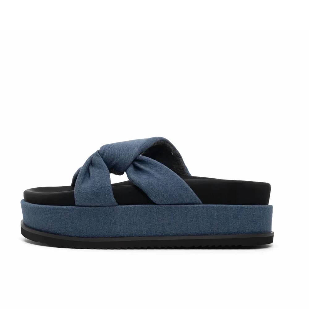NEW ROAM women's side slip stack sandal in denim